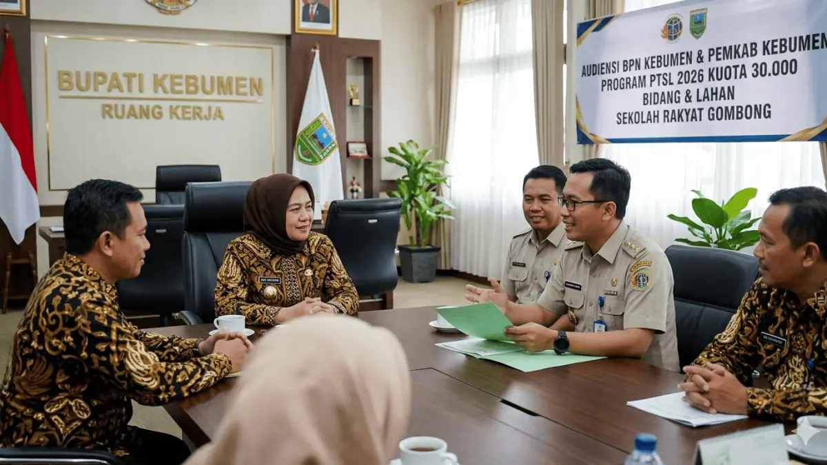 Kuota PTSL 2026 Kebumen capai 30.000 bidang! Simak hasil audiensi Bupati Lilis & BPN soal lahan sekolah rakyat Gombong dan status tanah terbaru.