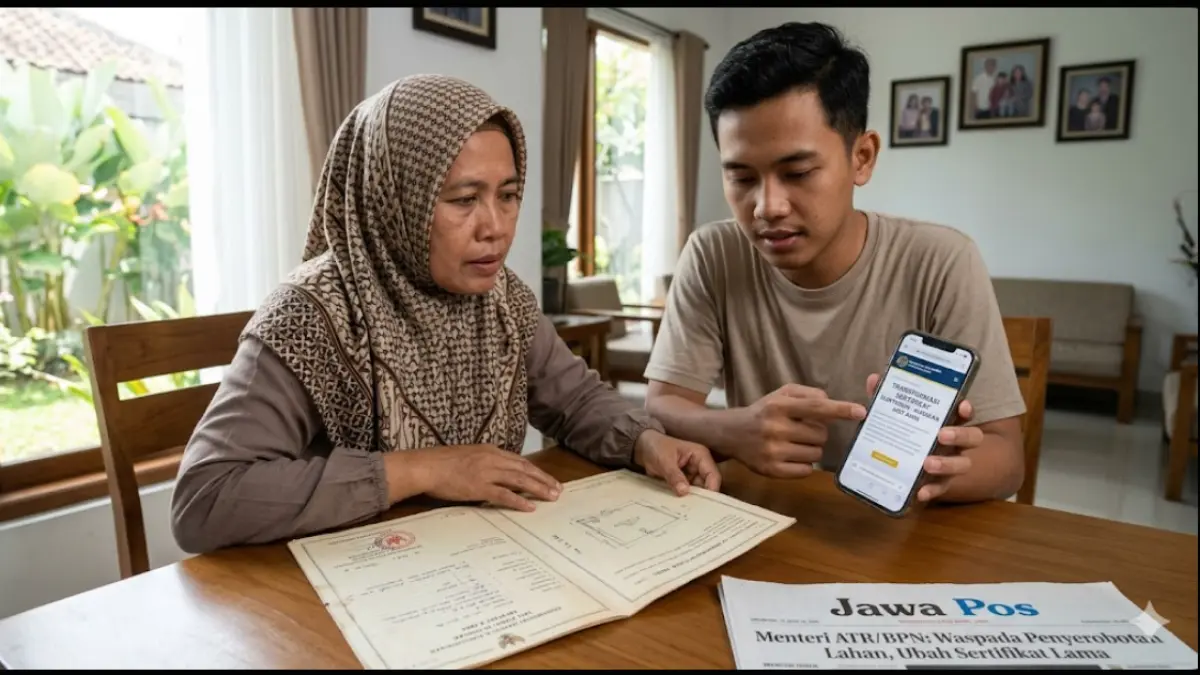 Menteri Nusron Wahid peringatkan risiko sertifikat tanah 1961-1997. Segera urus Sertifikat Tanah Elektronik agar lahan Anda aman dari penyerobotan!
(Gemini Ai)