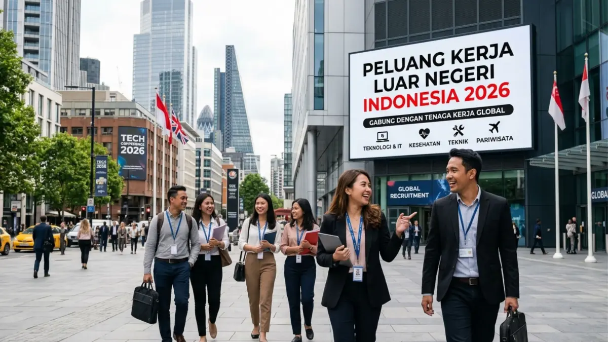 Peluang kerja luar negeri Indonesia 2026 makin terbuka dengan gaji tinggi. Simak negara tujuan, syarat, dan jenis pekerjaannya.