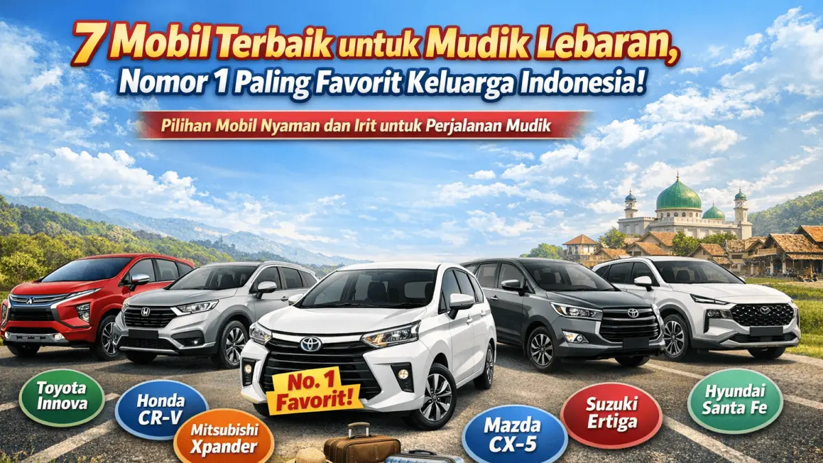 7 mobil terbaik untuk mudik Lebaran yang nyaman, irit, dan tangguh. Pilihan favorit keluarga Indonesia untuk perjalanan jauh.
