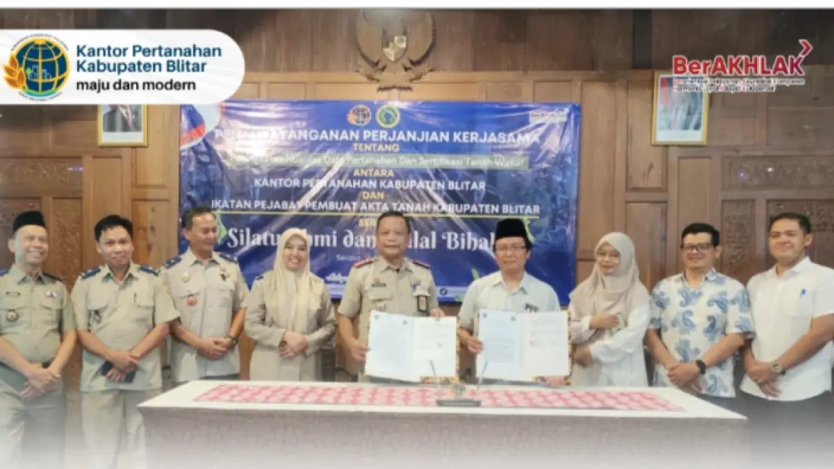 Kantor Pertanahan Kabupaten Blitar gandeng IPPAT untuk percepat sertifikasi tanah wakaf dan tingkatkan kualitas data pertanahan Blitar. (ig:kantahkkabblitar)