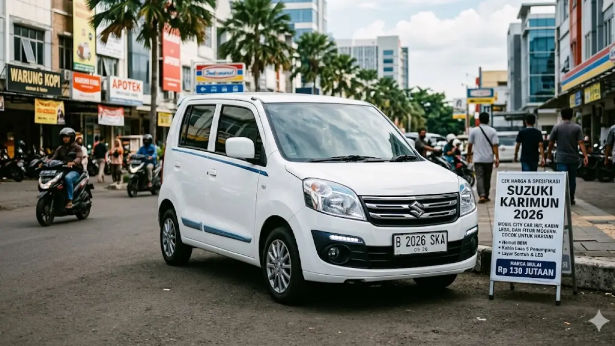 Bocoran Suzuki Karimun 2026 Indonesia: Desain baru lebih agresif, irit BBM, dan harga mulai 130 jutaan. Intip fitur lengkapnya di sini! (gemini ai)
