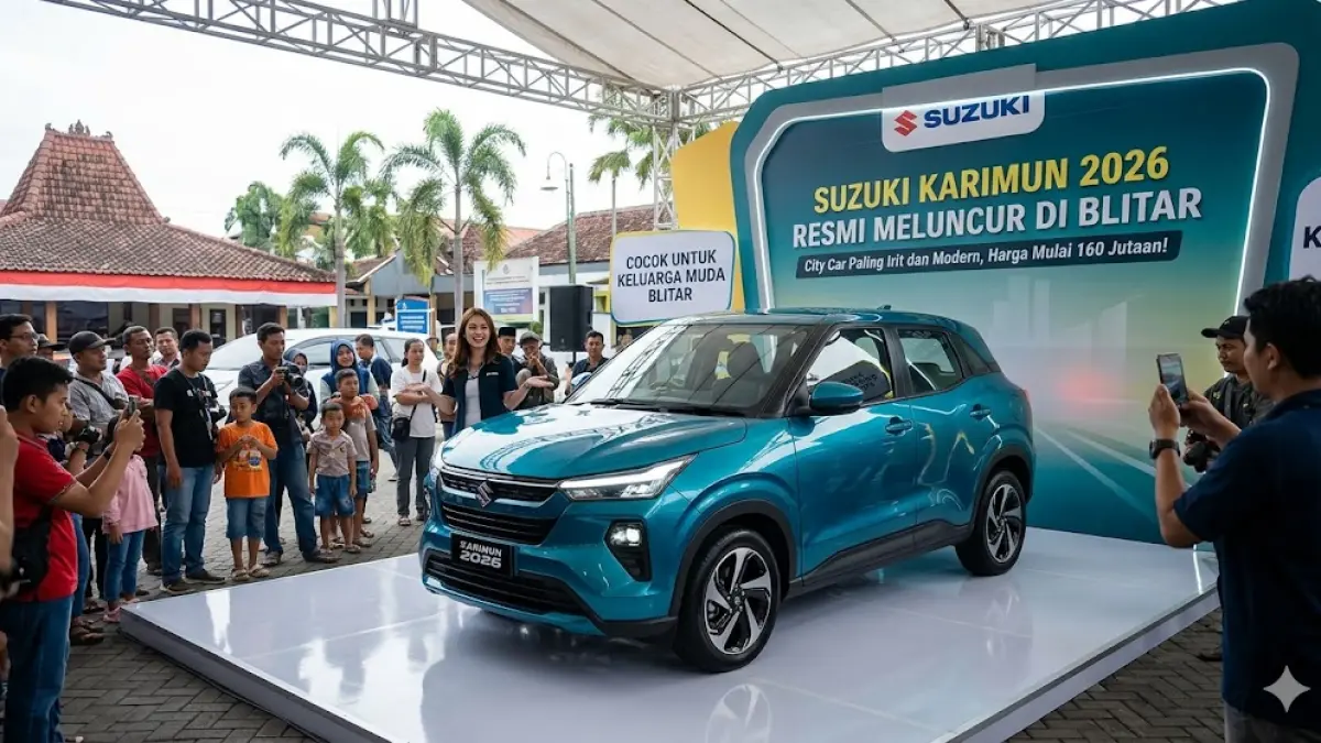 Cek spesifikasi & harga Suzuki Karimun 2026 terbaru! City car irit, modern, dan sporty. Harga mulai 160 jutaan, pas untuk keluarga muda di Blitar.