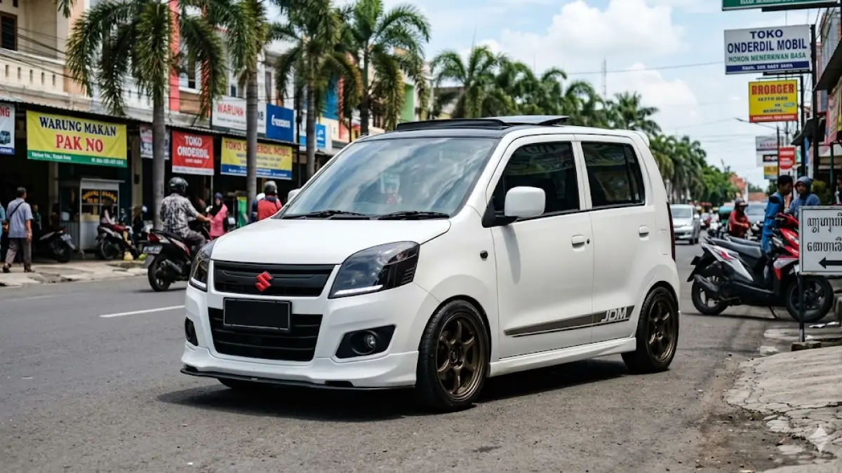 Inspirasi modifikasi Suzuki Karimun Wagon R GS harian. Pakai sunroof dan kaki-kaki custom Honda Jazz, tampil necis dan siap jadi pusat perhatian!