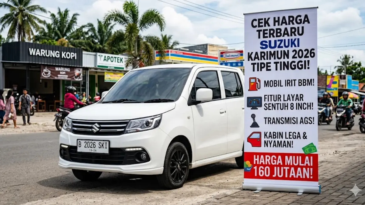 Review & Harga Suzuki Karimun 2026 tipe tinggi Indonesia. Intip bocoran spesifikasi mewah, fitur ABS, dan interior modern city car terbaru. (gemini ai)