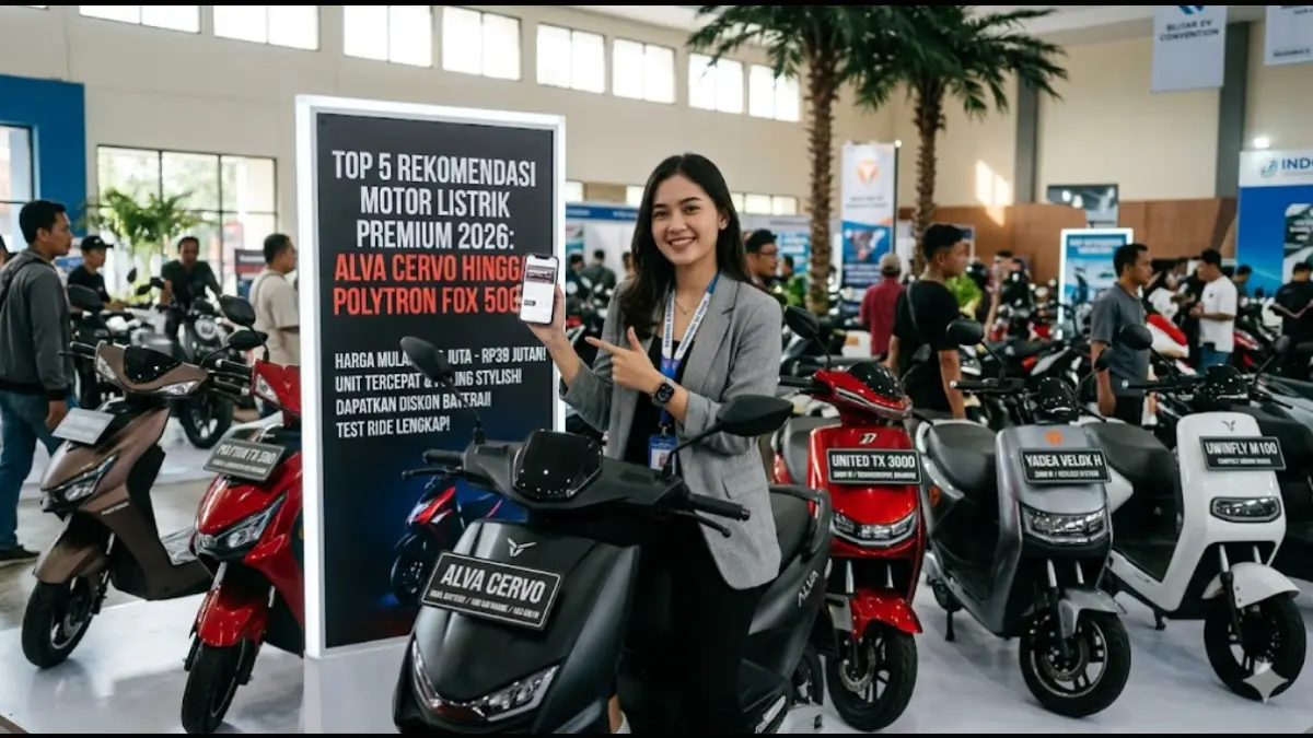 Cek 5 rekomendasi motor listrik premium 2026! Ada Alva Cervo, Polytron Fox 500, hingga United TX 3000. Mana motor listrik tercepat dan paling stylish?