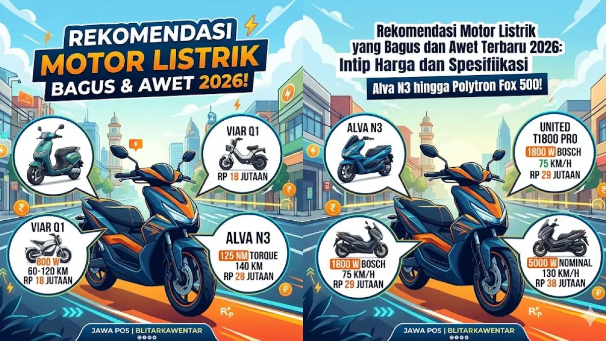 Cek rekomendasi motor listrik yang bagus dan awet terbaru 2026. Dari Uwinfly hingga Polytron Fox 500, temukan spek dan harga terbaik di sini!