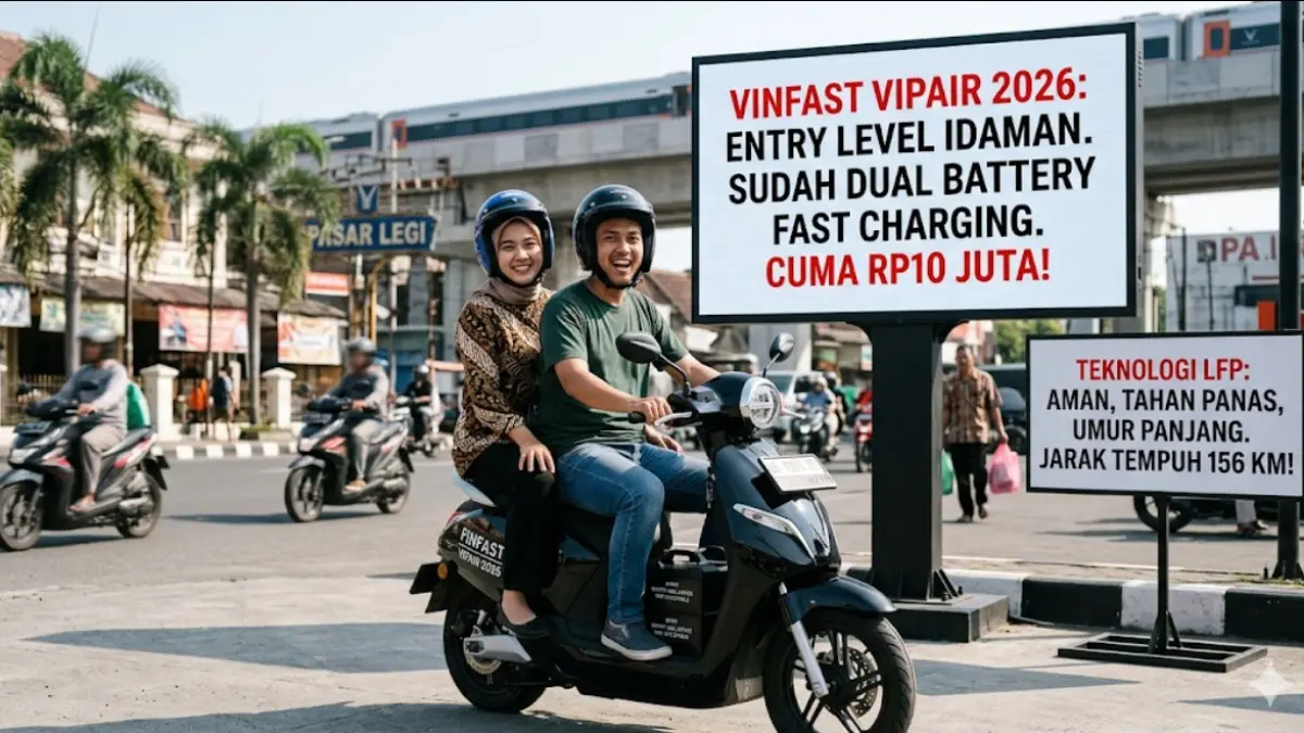 Geger! VinFast Viper 2026 hadir di Indonesia. Motor listrik entry level harga Rp10 juta, sudah dual battery LFP, jarak tempuh 156 km, ada GPS & Smart Key. Cek speknya!
gemini AI