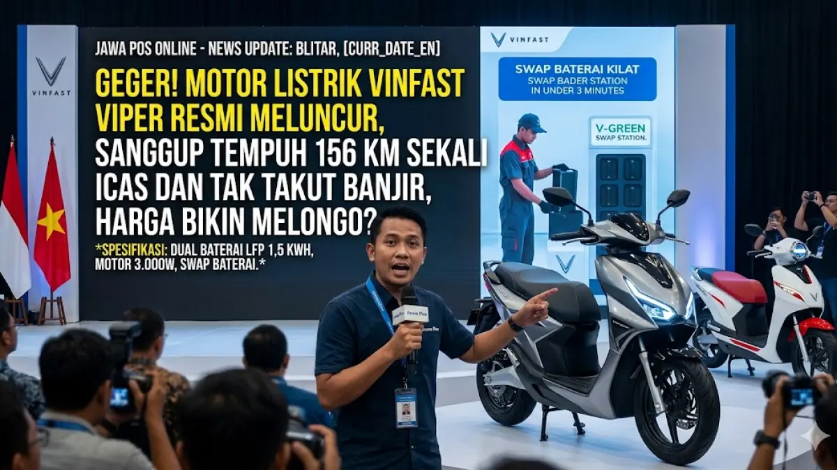 Motor Listrik VinFast Viper resmi meluncur! Desain sporty mirip Vario, jarak tempuh 156 km, dan fitur swap baterai kilat. Cek spesifikasinya!