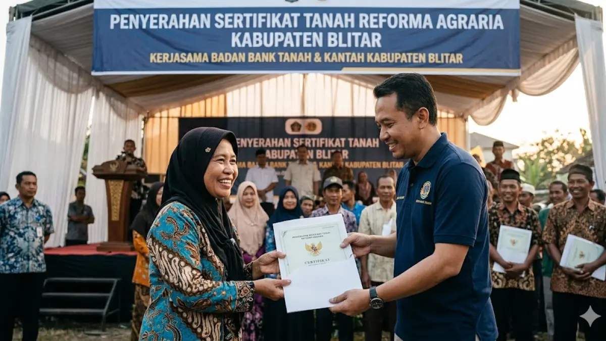 Pelajari peran Badan Bank Tanah dan kantah kabupaten blitar dalam reforma agraria untuk atasi sengketa lahan serta tingkatkan ekonomi rakyat. (Gemini AI)