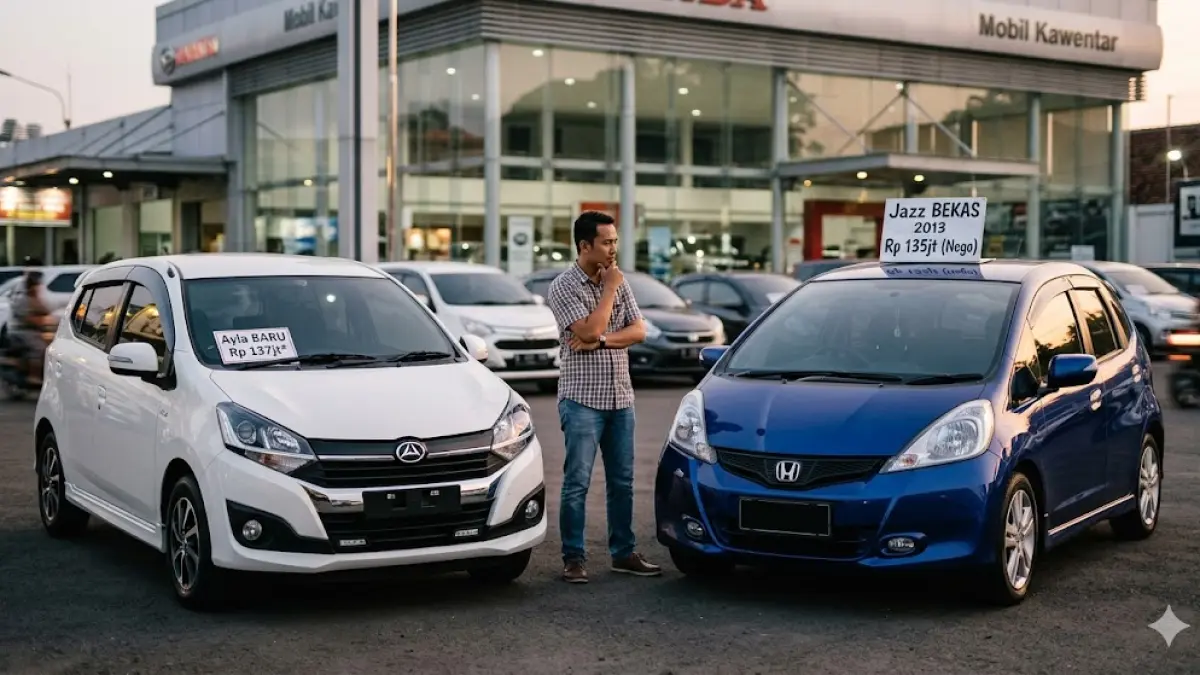 Bingung pilih mobil bekas berkualitas atau LCGC baru? Cek perbandingan harga, kenyamanan, dan biaya perawatannya di sini sebelum Anda membeli! (Gemini AI)