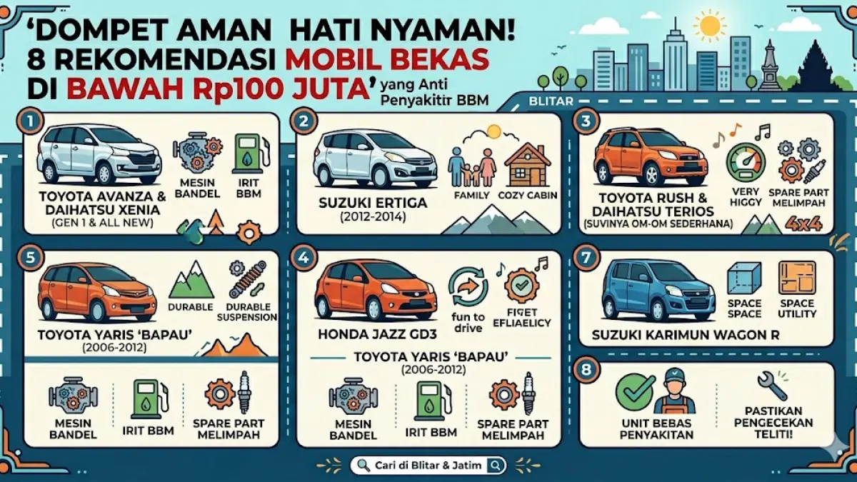 Cek rekomendasi mobil bekas harga 80 jutaan terbaru 2026! Dari Innova hingga Yaris Bapau, ini daftar mobil bandel, irit BBM, dan minim drama.