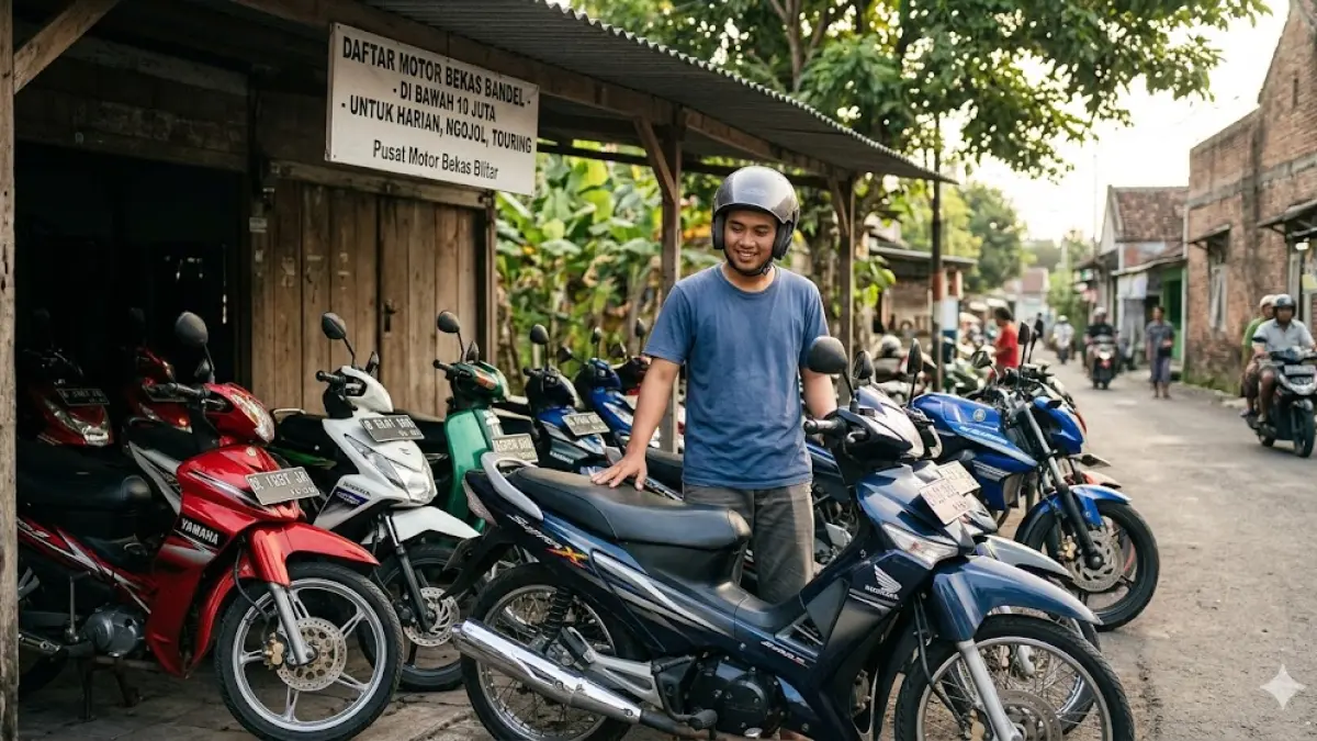 Cari motor bekas murah? Ini daftar 10 motor paling bandel di bawah 10 juta! Dari Honda Supra hingga Vixion, solusi hemat untuk kerja & harian. (Gemini AI)