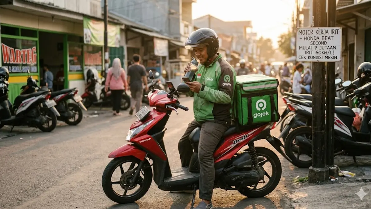 Cari motor operasional? Cek daftar motor bekas paling irit dan bandel harga murah 2026. Honda Beat tembus 60 km/liter, solusi hemat bensin! (gemini ai)