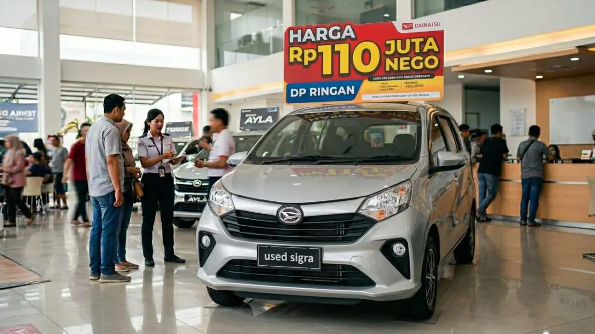 Daihatsu Sigra bekas murah Rp110 juta! DP ringan dan cicilan Rp3 juta, cocok untuk Grab atau mobil keluarga irit.