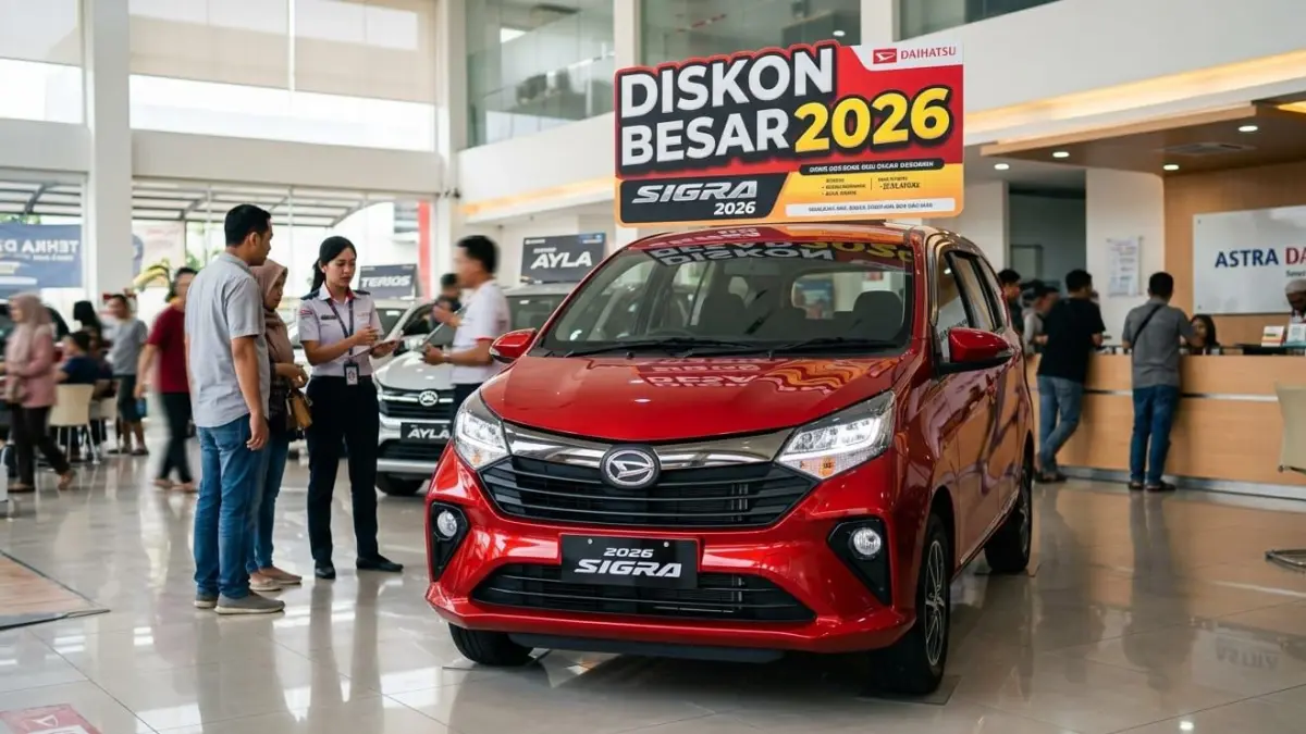 Diskon Daihatsu Sigra 2026 bikin heboh! Harga mulai Rp130 jutaan, DP ringan, bonus melimpah. Buruan sebelum stok habis!
