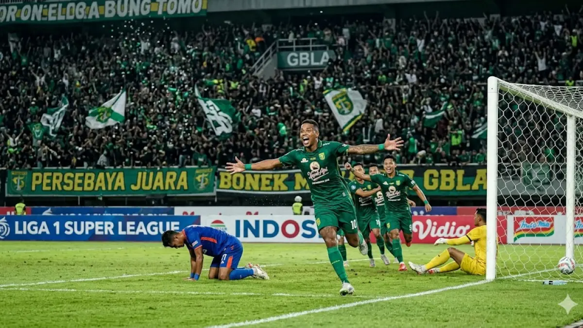 Update terbaru Klasemen Liga 1 Super League 2026: Persebaya menang, Persib Bandung kokoh di puncak! Simak hasil lengkap dan jadwal pekan ke-29. (Gemini AI)