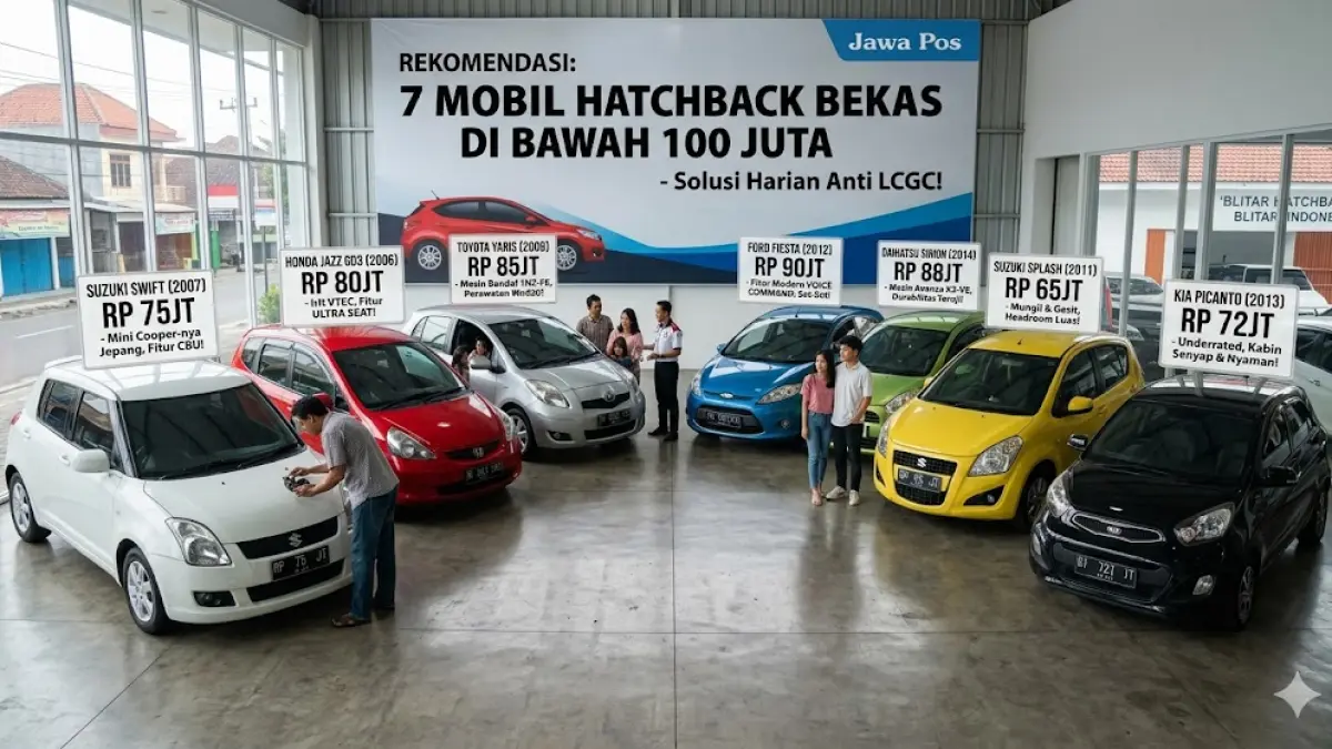 Cari mobil harian tapi ogah beli LCGC? Cek 7 rekomendasi mobil hatchback bekas di bawah 100 juta terbaik tahun 2026. Ada Jazz, Yaris, hingga Swift!
