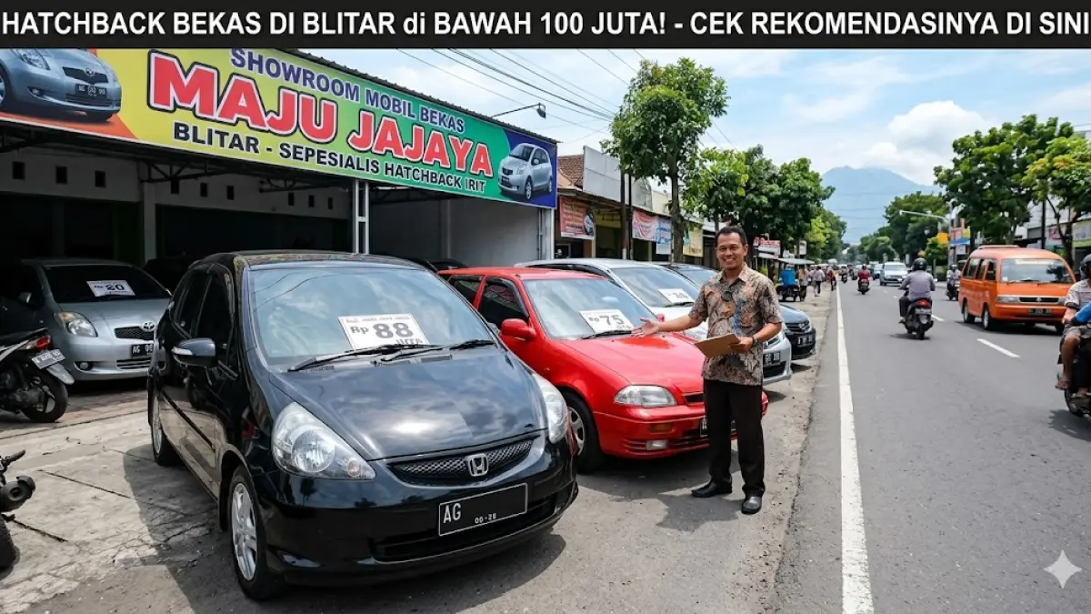 Cek rekomendasi mobil bekas di bawah 100 juta terbaik 2026! Hatchback irit BBM, mesin bandel, dan siap harian di Blitar. Simak pilihannya! (Gemini AI)