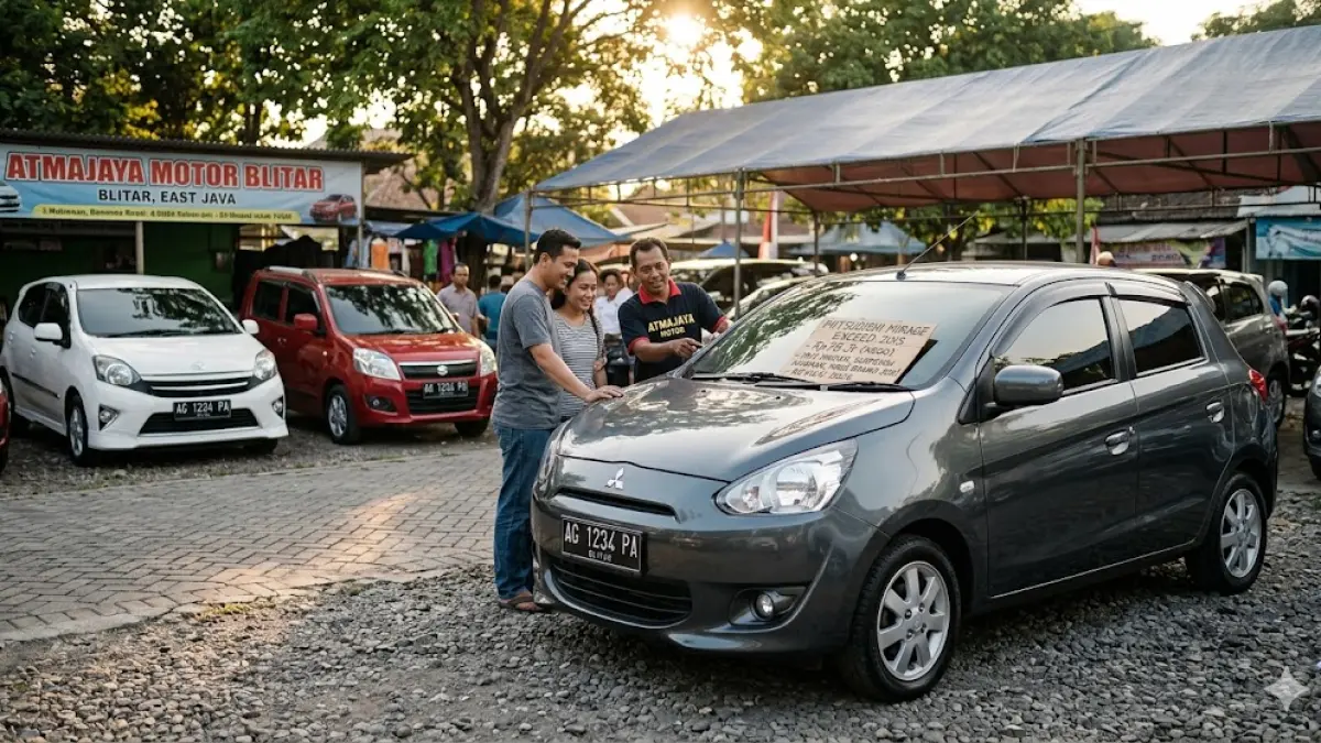 Mitsubishi Mirage bekas tetap jadi idola harian karena radius putar terbaik dan mesin irit. Cek tips beli dan poin penting perawatannya sebelum beli! (gemini ai)