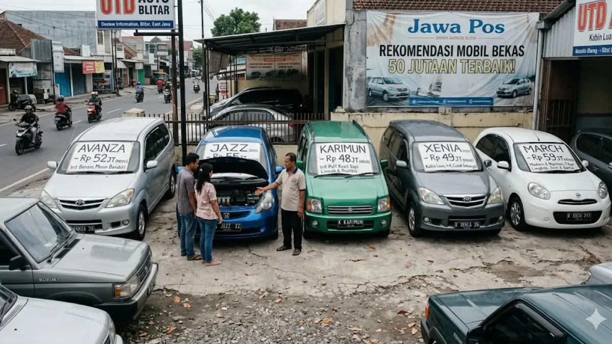 Punya budget 50 juta? Cek 5 rekomendasi mobil bekas 50 jutaan terbaik di Blitar. Dari Avanza hingga Jazz, ini pilihan andal yang irit bensin.
