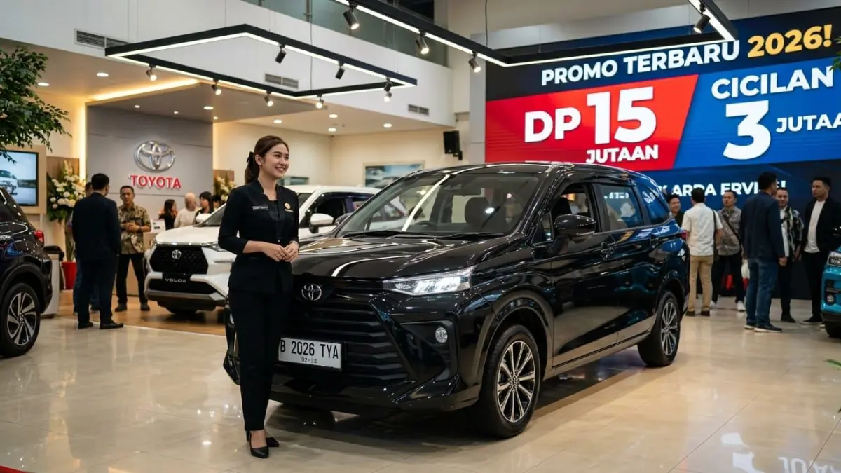 Toyota Avanza 2026 hadir dengan DP Rp15 jutaan, harga OTR mulai Rp280 jutaan, dan promo kredit bunga 0 persen.
