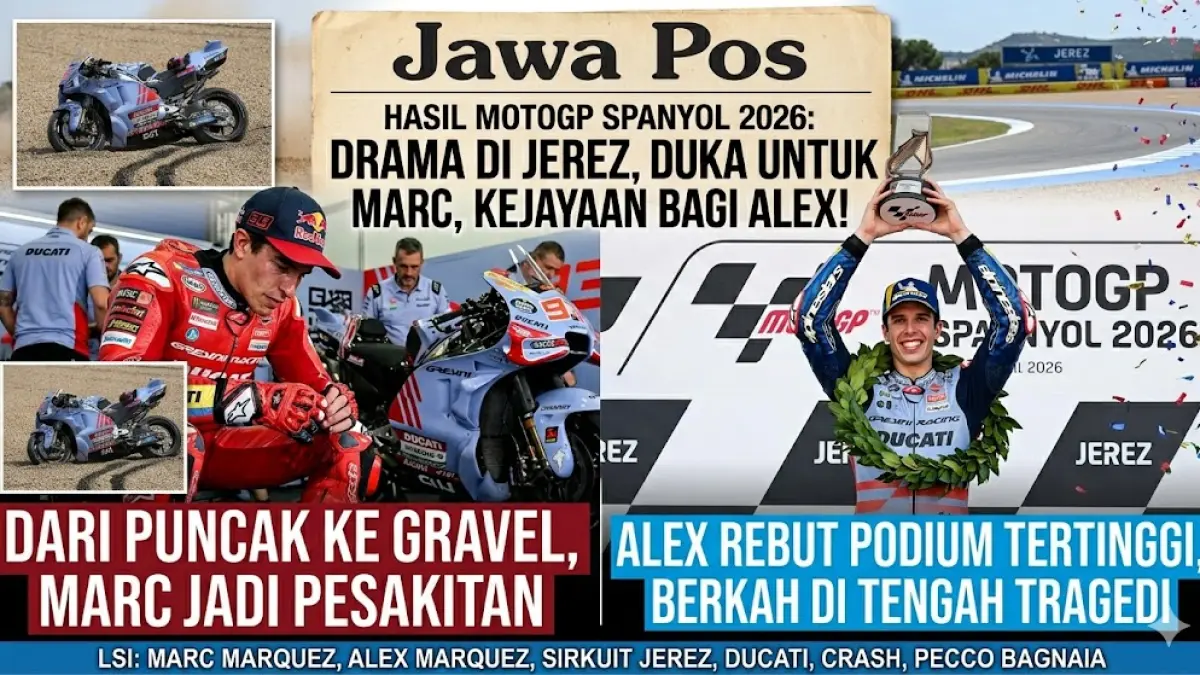 Hasil Tes MotoGP Jerez 2026: Ai Ogura tercepat! Simak inovasi sasis baru Marc Marquez dan dominasi Aprilia yang bikin Ducati ketar-ketir. (Gemini AI)