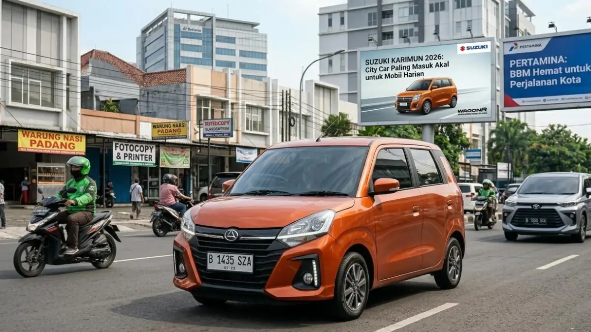 Suzuki Karimun 2026 hadir sebagai city car irit dan terjangkau dengan desain simpel, cocok untuk mobil harian perkotaan.