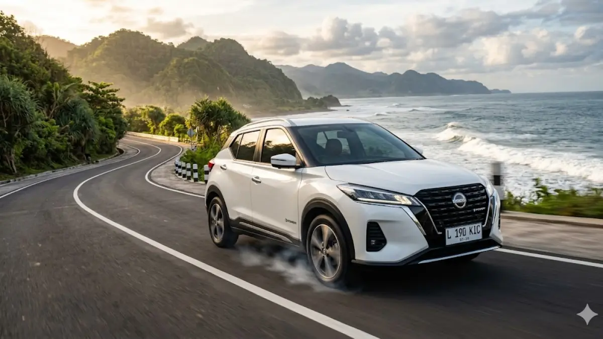 Cek Nissan Kicks e-Power 2026 review lengkap! SUV listrik tanpa cas dengan konsumsi BBM 1:18. Harga bekas kini mulai Rp190 jutaan, cek fiturnya! (gemini ai)