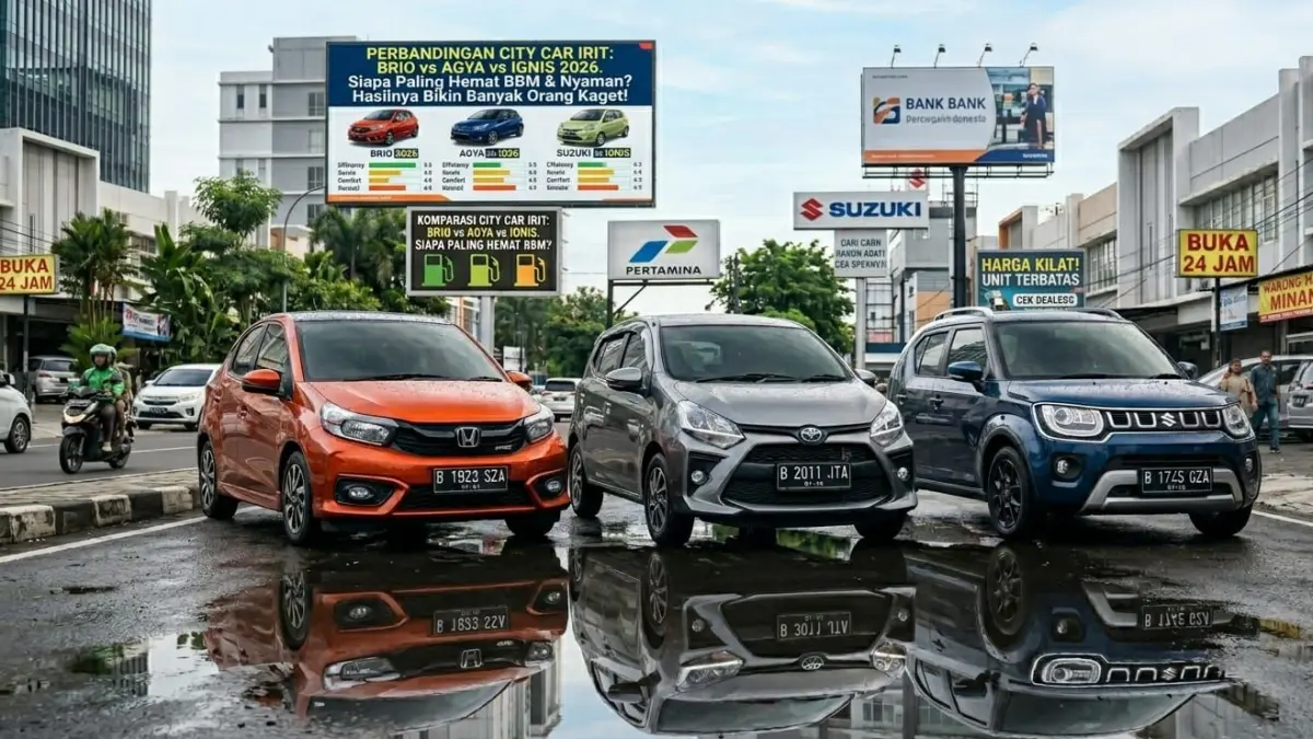Perbandingan Mobil Kecil Irit Brio, Agya, Ignis 2026 ungkap mana city car paling irit, nyaman, dan cocok untuk harian.
