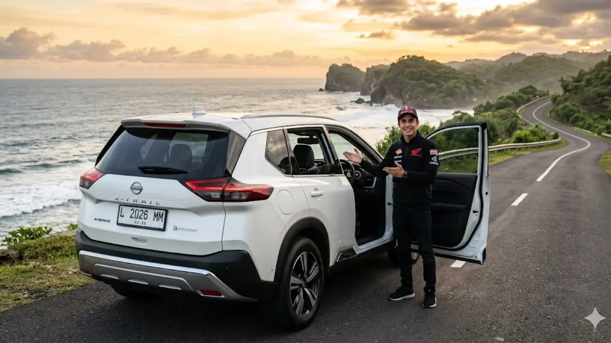 Review lengkap Nissan X-Trail T33 e-Power 2026 Indonesia: SUV AWD 7-seater dengan torsi 500 Nm & teknologi e-4ORCE. Cek performa & kenyamanan kabin mewahnya di sini! (gemini ai)