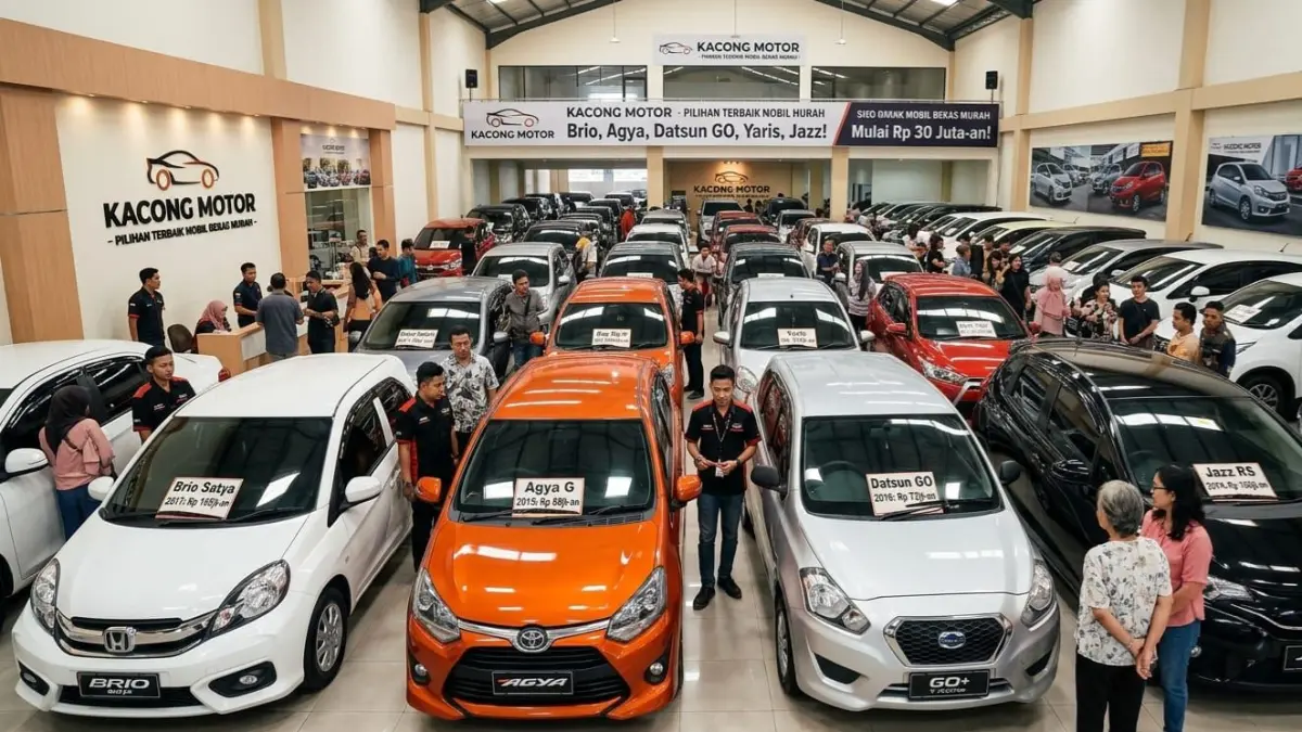 Harga mobil bekas city car murah di Kacong Motor ramai diburu. Brio, Agya hingga Datsun GO dijual mulai Rp30 jutaan.