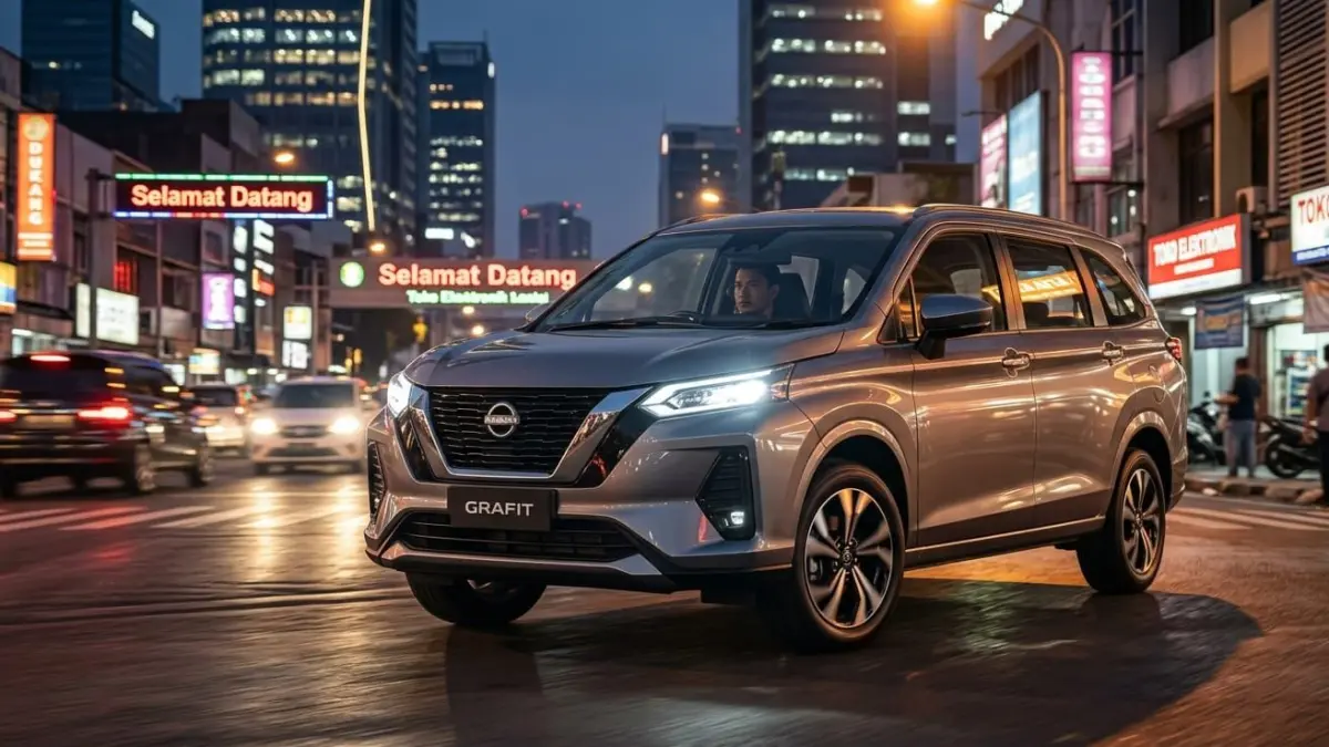 Nissan Grafit 2026 disebut siap tantang Toyota Avanza lewat harga murah, desain SUV modern, dan fitur digital lengkap.
