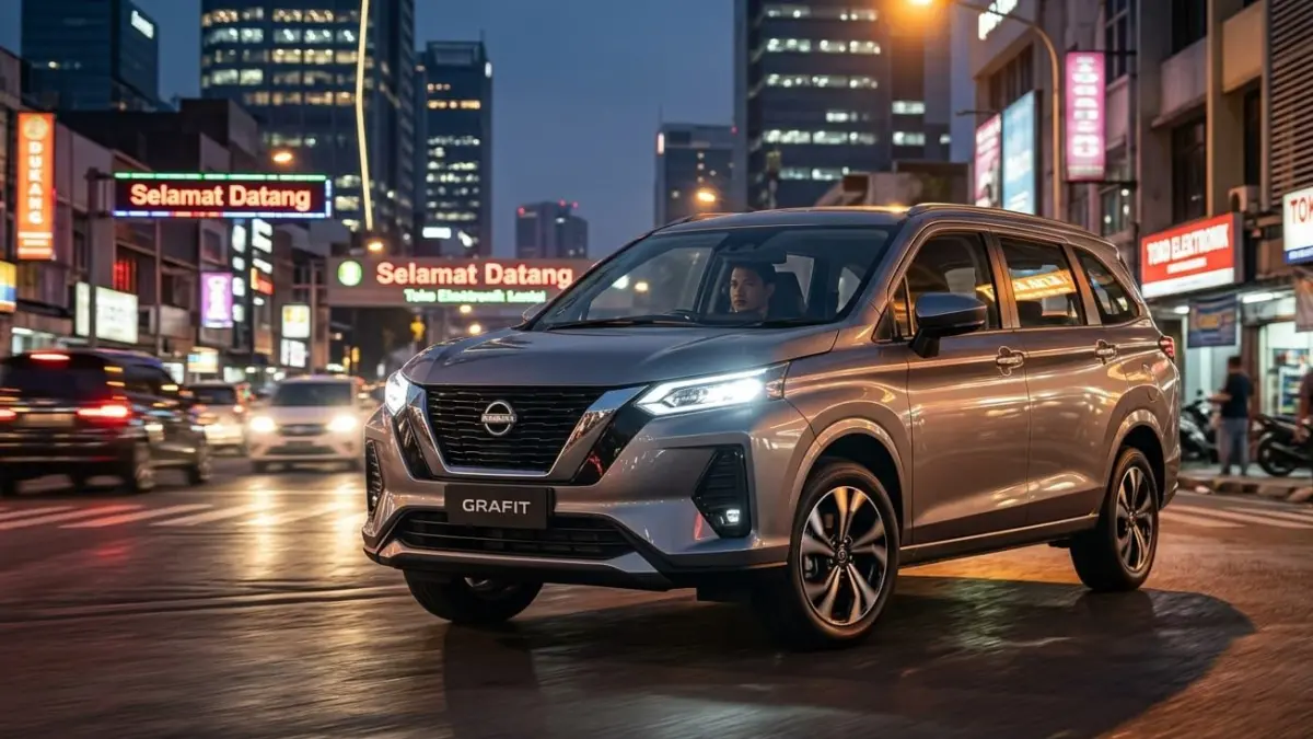 Nissan Grafit 2026 disebut siap tantang Toyota Avanza lewat harga murah, desain SUV modern, dan fitur digital lengkap.

