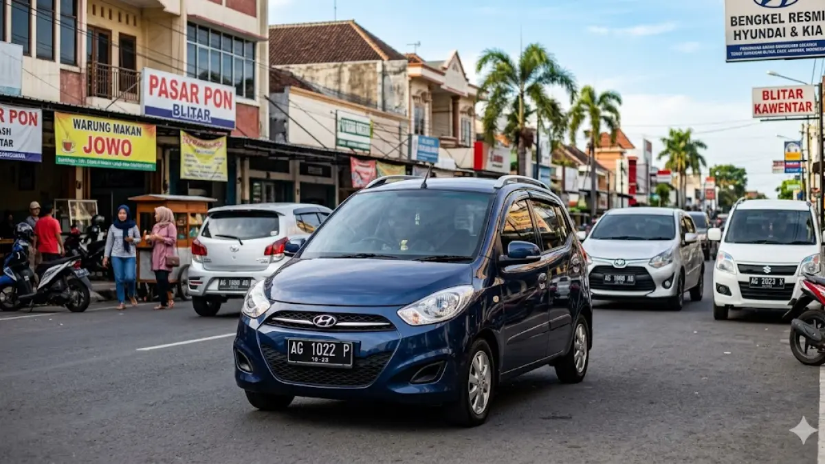 Cari city car praktis di Blitar? Cek Hyundai i10 bekas! Mobil Korea irit, kabin senyap, dan stabil di kecepatan tinggi. Alternatif selain Agya! (Gemini AI)