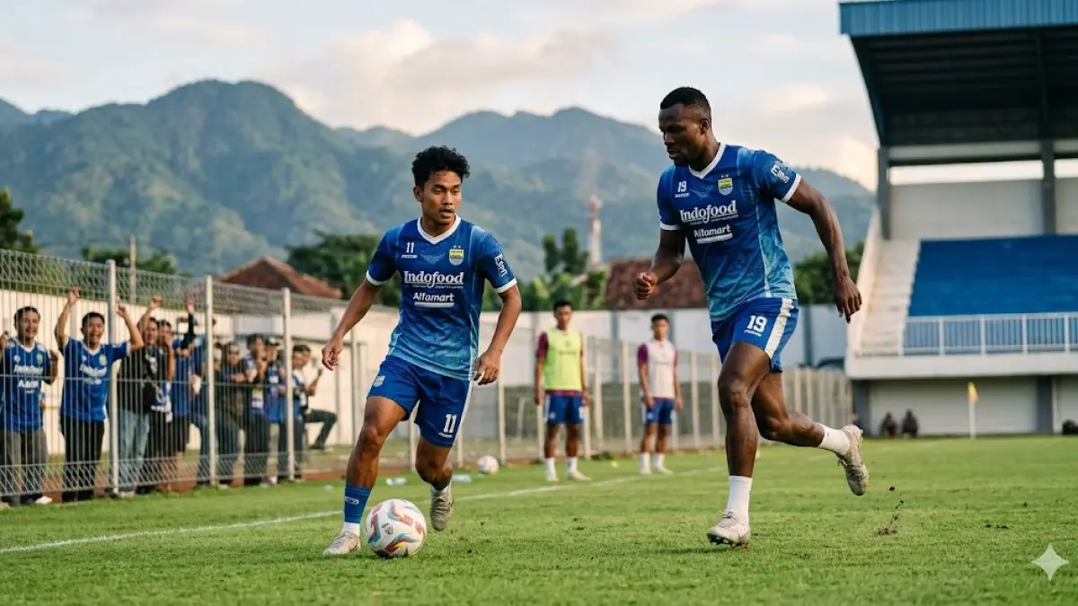 Persib Bandung resmi gaet Ragnar Oratmangoen & Musa Junior! Transfer miliaran rupiah ini siap bawa Maung Bandung juara Liga 1 musim ini. (Gemini AI)