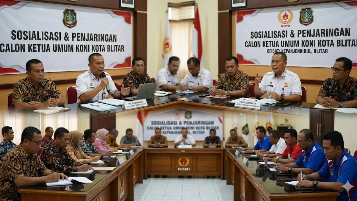 Proses penjaringan Ketua Umum KONI Kota Blitar dipastikan berjalan selektif. (Gemini AI)
