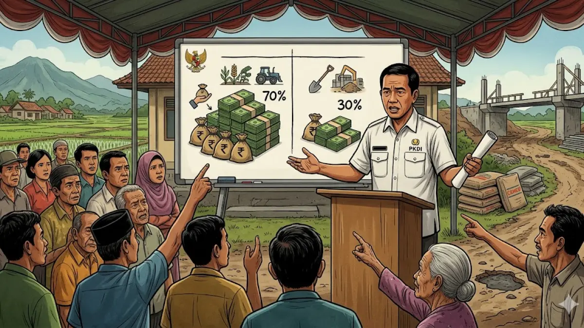 DD Dipangkas, Pembangunan Desa Terbatas (ilustrasi by gemini ai)