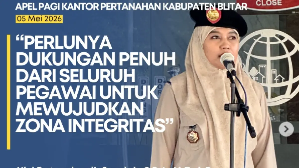 Kantor Pertanahan Kabupaten Blitar ucapkan selamat kepada Barkah Yoelianto sebagai Kasubdit Konsolidasi Tanah Wilayah II ATR/BPN.