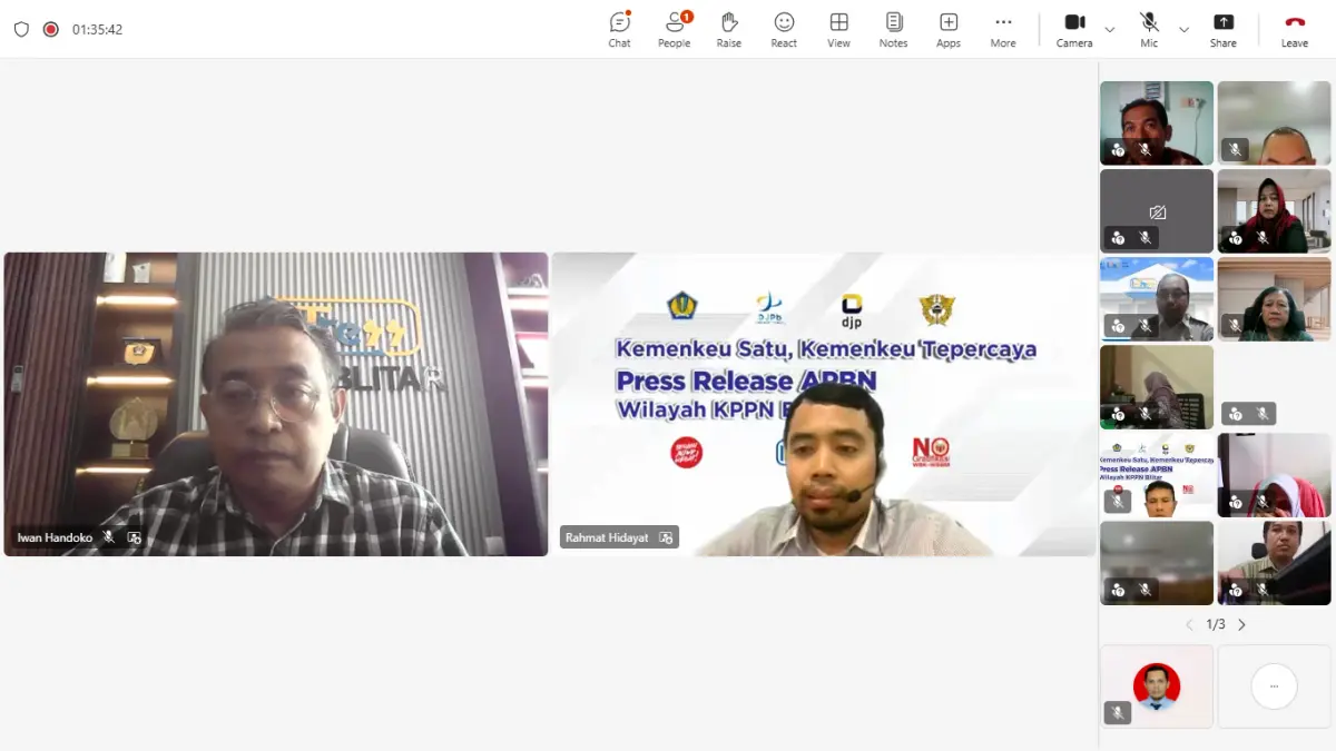 Konferensi Pers APBN Wilayah KPPN Blitar Periode Data hingga 30 April 2026 di Blitar, Kamis (7/05).