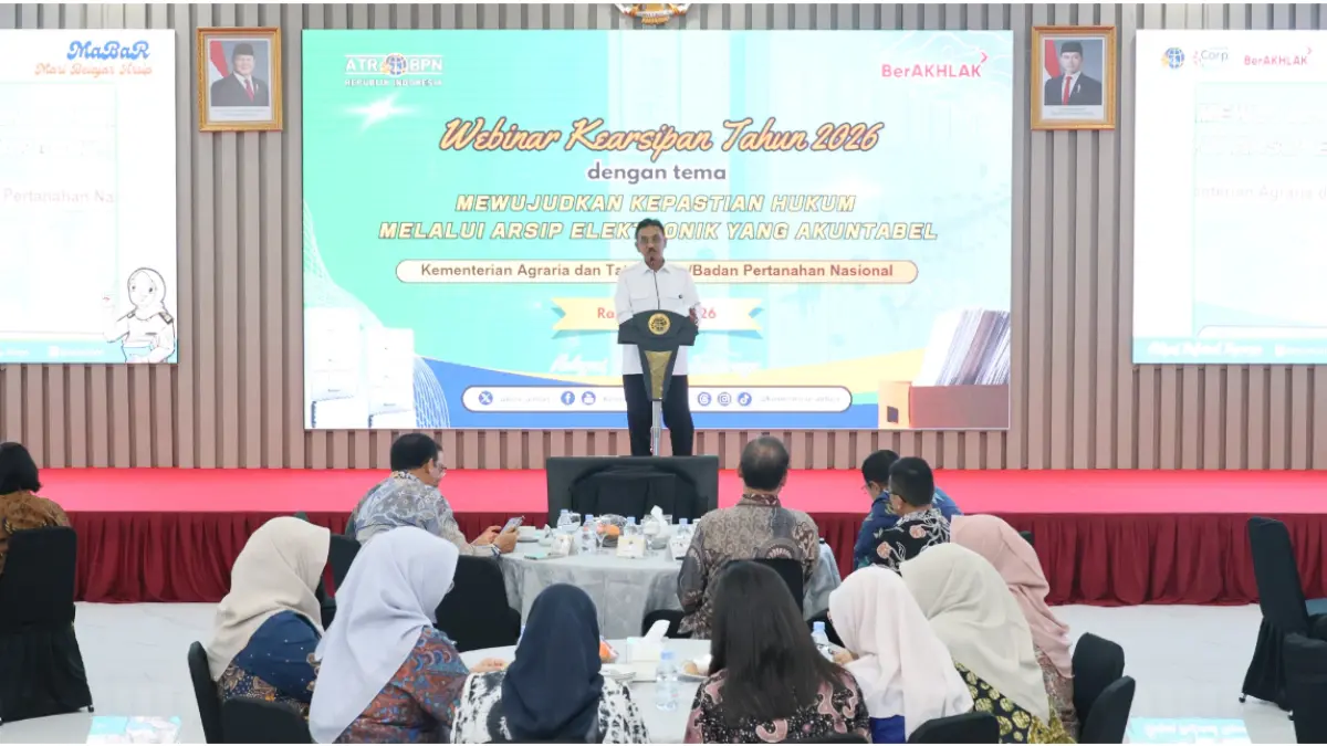 Sekjen ATR/BPN Suyus Windayana sebut arsip pertanahan elektronik adalah keniscayaan yang harus dikelola baik demi transformasi digital.