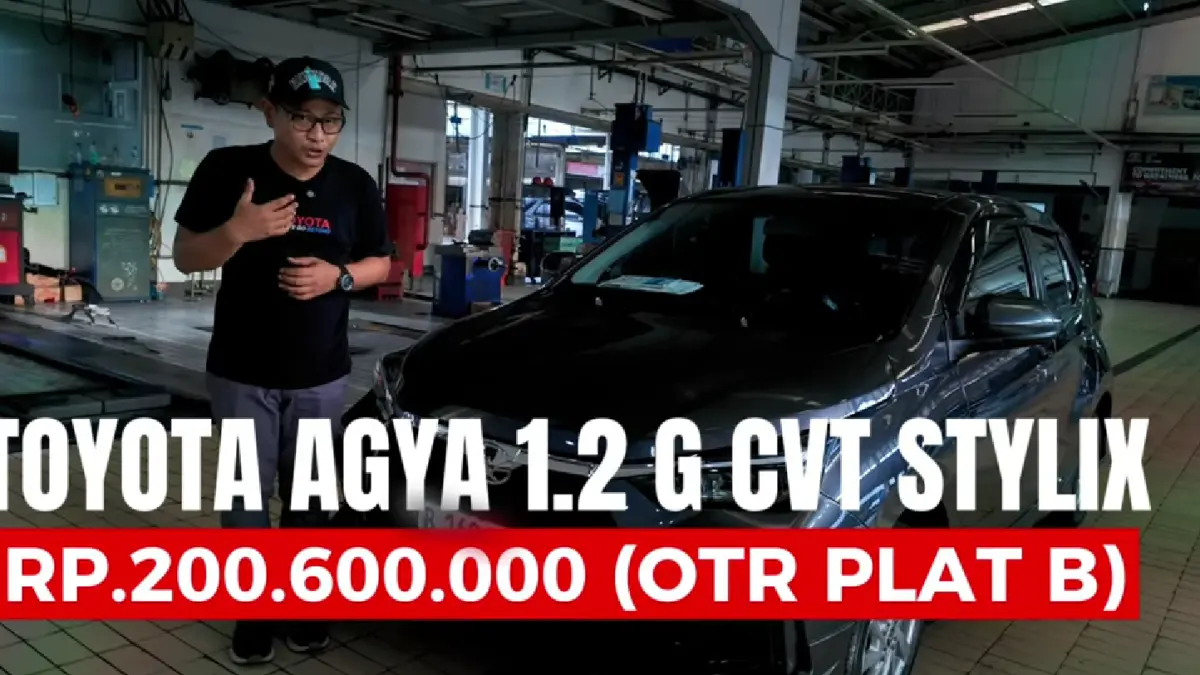 Toyota Agya G CVT Stylix 2026 hadir lebih sporty dengan body kit GR dan fitur lengkap. Harga mulai Rp200 jutaan.
(screenshot youtube)