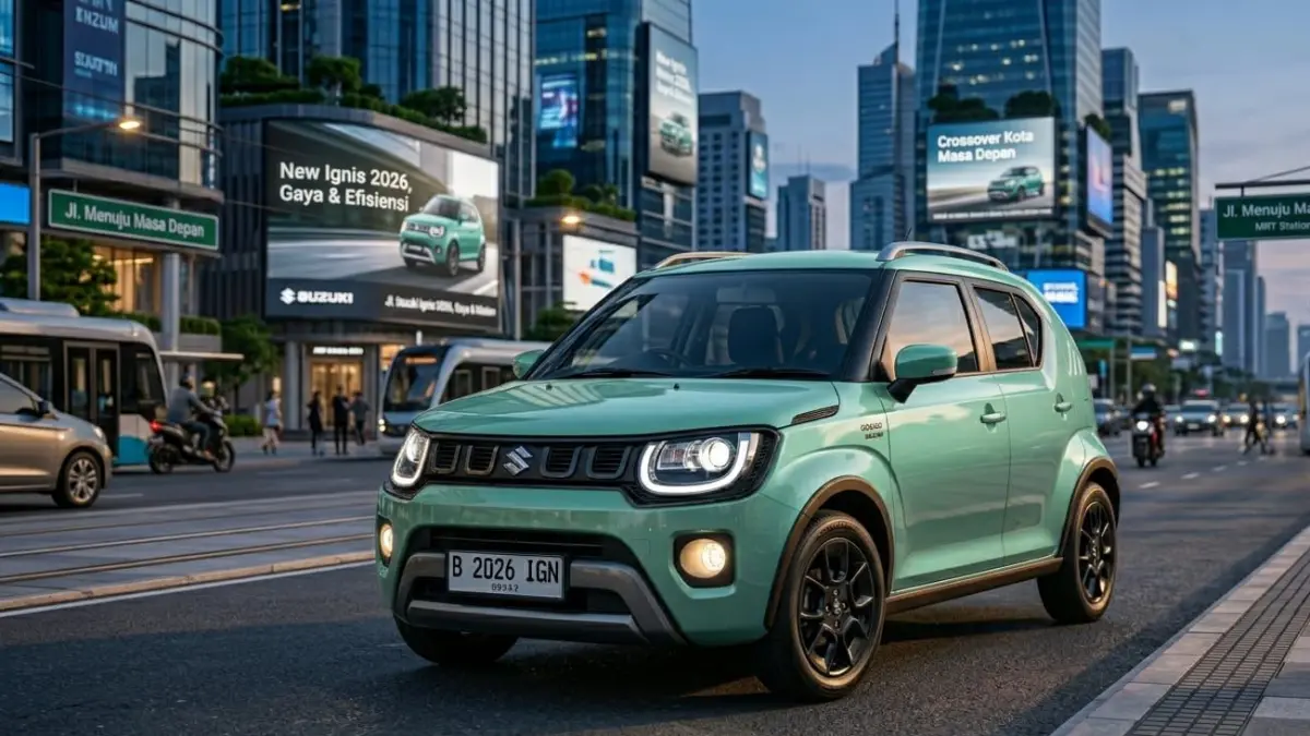 New Suzuki Ignis 2026 hadir lebih sporty, irit BBM, dan modern dengan harga mulai Rp235 jutaan di Indonesia.