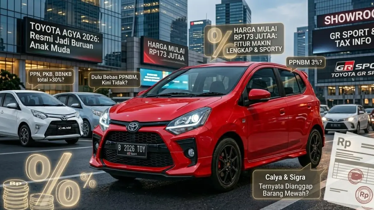 Toyota Agya 2026 hadir makin sporty dengan fitur lengkap dan harga mulai Rp173 jutaan. Simak spesifikasi dan harga terbarunya.