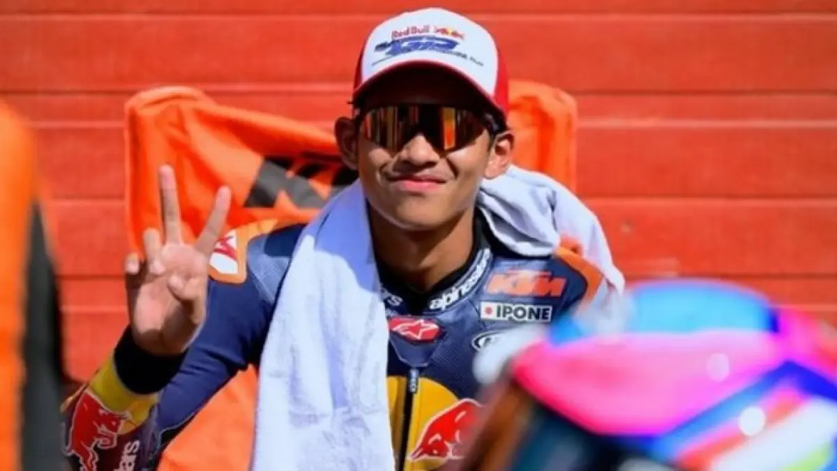 Veda Ega Pratama sukses ukir sejarah balap dunia dan disebut calon kuat pembalap Indonesia di MotoGP masa depan. (Pinterest) 