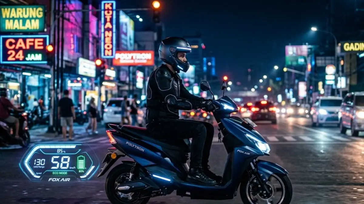 Indomobil e-Motor Sprinto hadir dengan desain mirip Honda Vario, layar touchscreen dan jarak tempuh 110 km. (Ilustrasi Gemini AI)