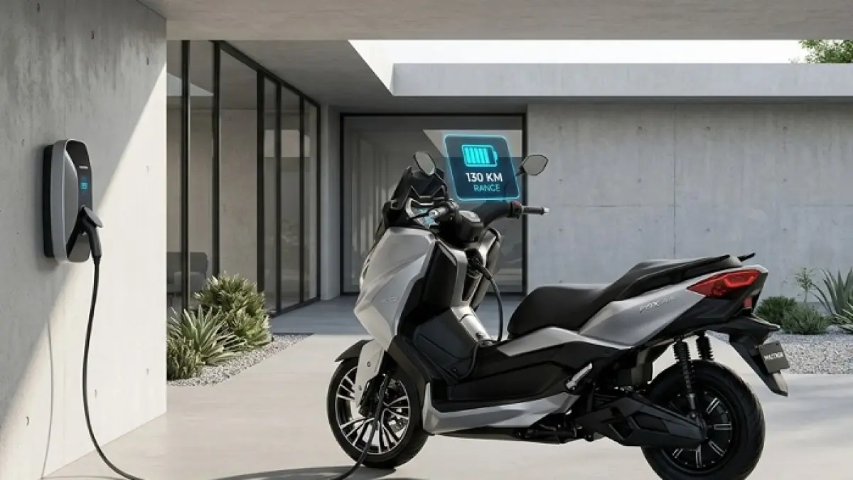 Indomobil e-Motor Sprinto hadir dengan fitur touchscreen, TPMS, dan jarak tempuh 110 km untuk anak muda. (Ilustrasi Gemini AI)