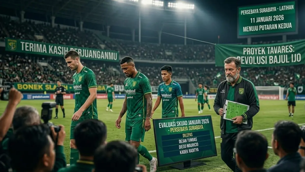 Persebaya Surabaya cuci gudang di bursa transfer Januari 2026. Bernardo Tavares resmi melepas tiga pemain sekaligus.
