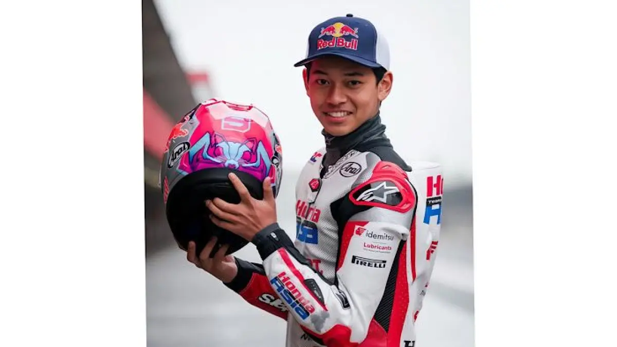 Vader Pratama cetak sejarah di Moto3 Brasil 2026 sebagai rider Indonesia pertama yang naik podium Grand Prix dunia.(pinterest)