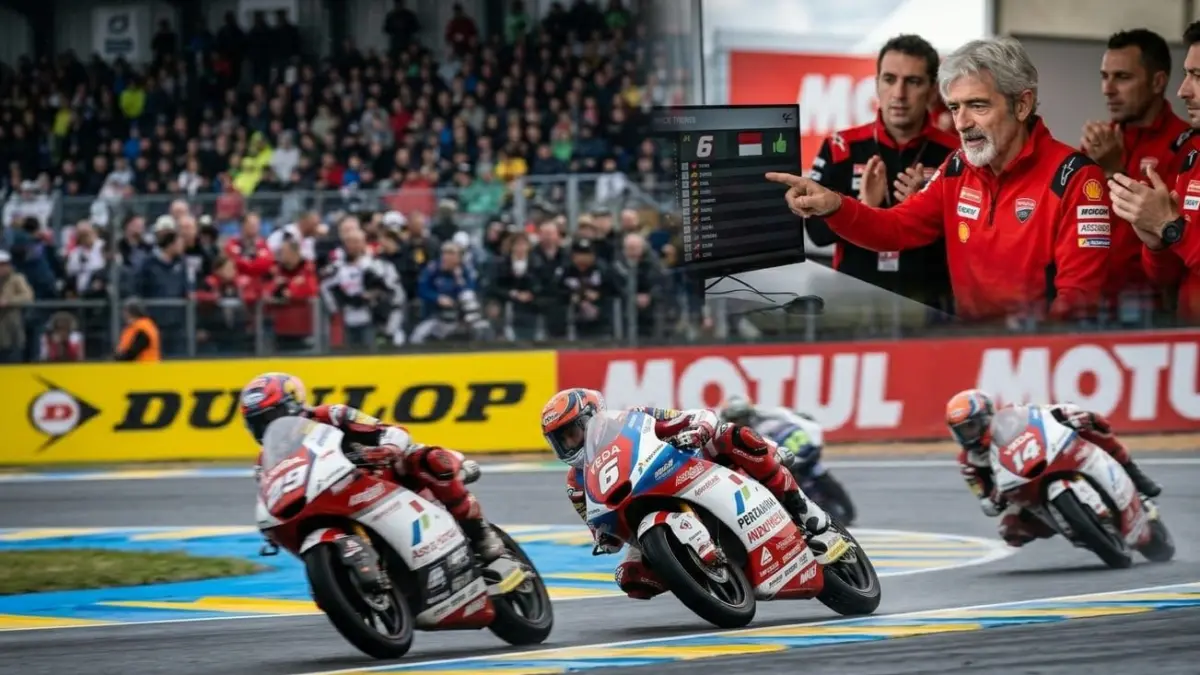 Veda Ega Pratama tampil gemilang di Moto3 Prancis 2026 usai finish keempat di Le Mans bersama Honda Team Asia.